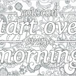 Get This Printable Adult Coloring Pages Quotes Start Over