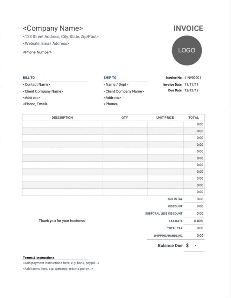 Google Docs Invoice Template Free Doc And Sheet Templates