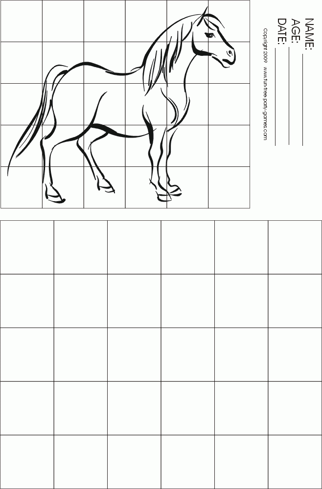 Grid sketch horse standing BW 999p gif 658 999 Art 