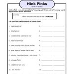 Hink Pinks Level A Easy Super Teacher Worksheets