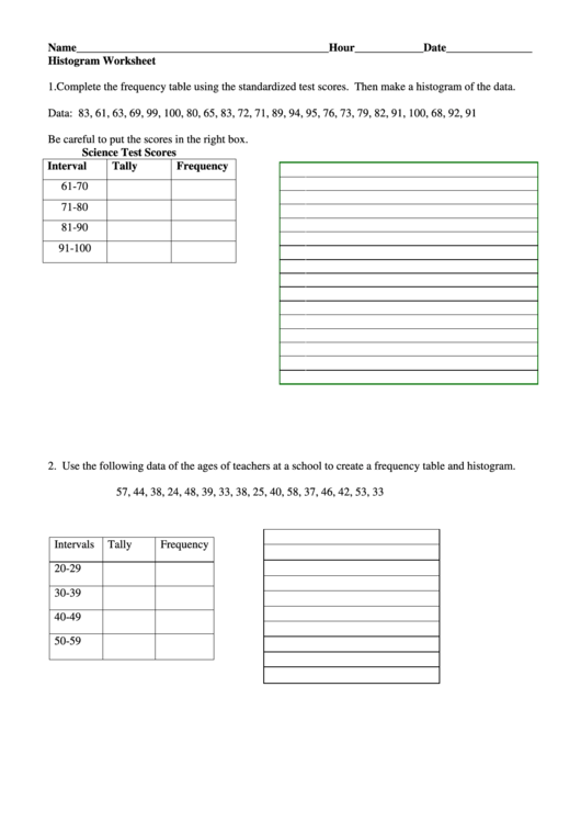 Histogram Worksheet Printable Pdf Download