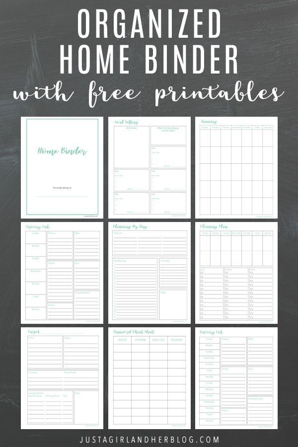 Home Binder With Free Printables Home Organization 