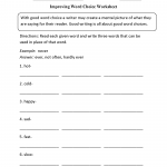Improving Word Choice Worksheet Grammar Worksheets Word