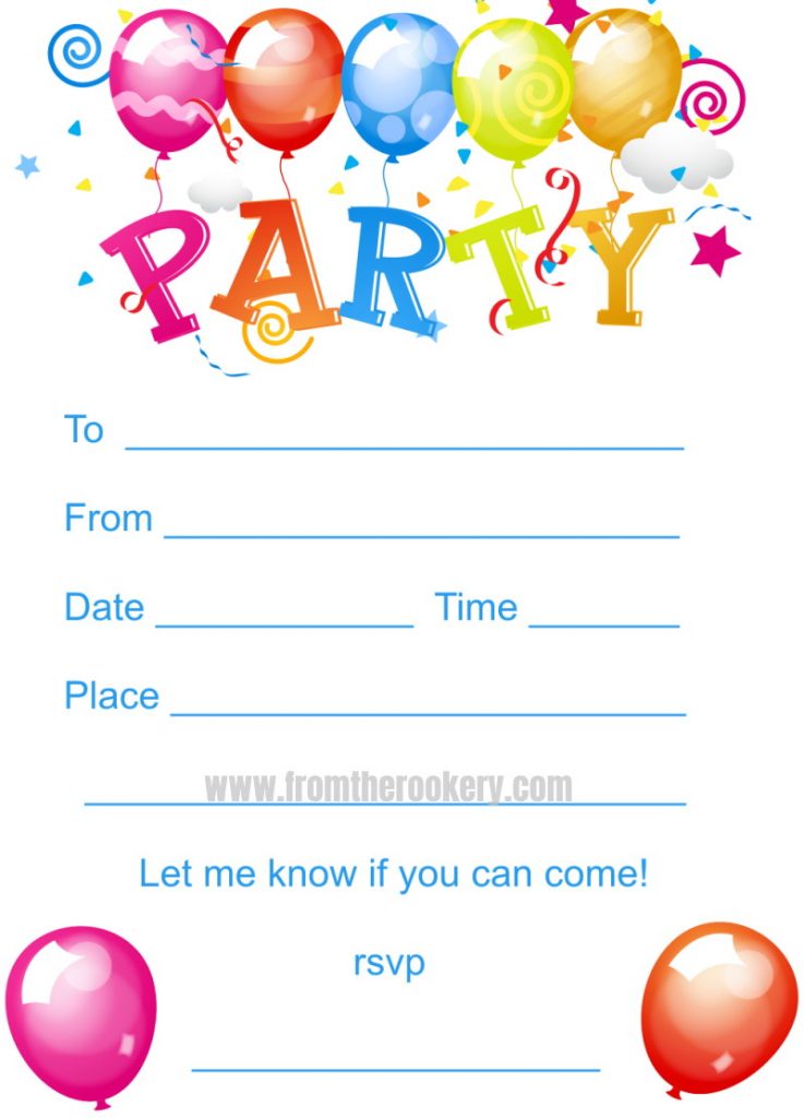 Kids Birthday Party Invites