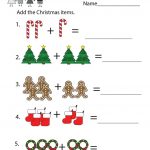 Kindergarten Christmas Math Worksheet Printable