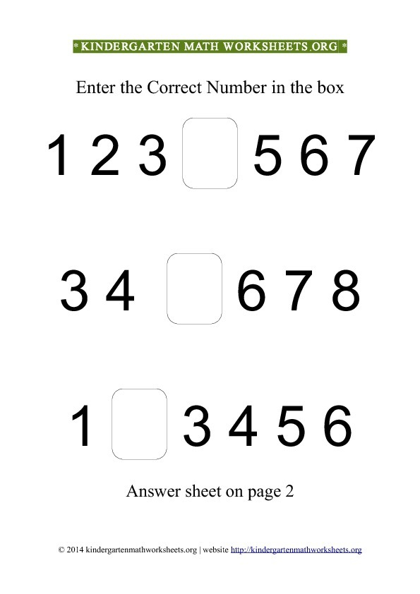Kindergarten Number Pattern Worksheets Kindergarten Math 