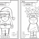 KM Classroom FREE Christmas Color By Number Addition  From Color By Number Christmas Worksheets Kindergarten