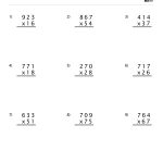 Multiplication Using 3 Digits With 2 Digit Multiplier Set