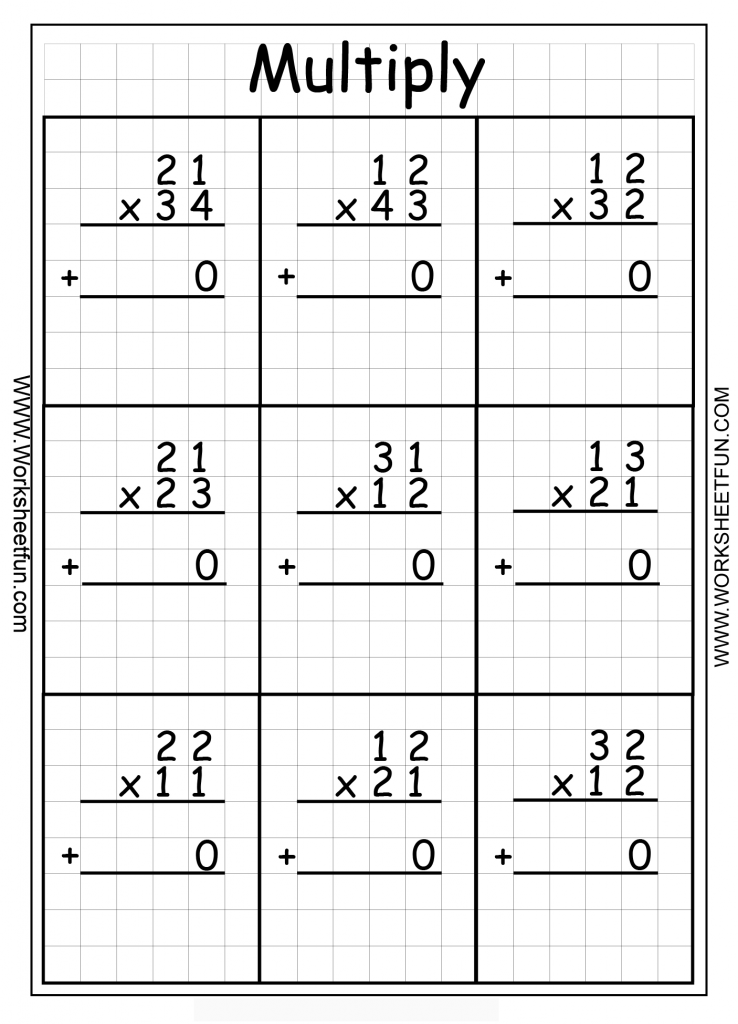Multiplication Worksheets On Grid Paper