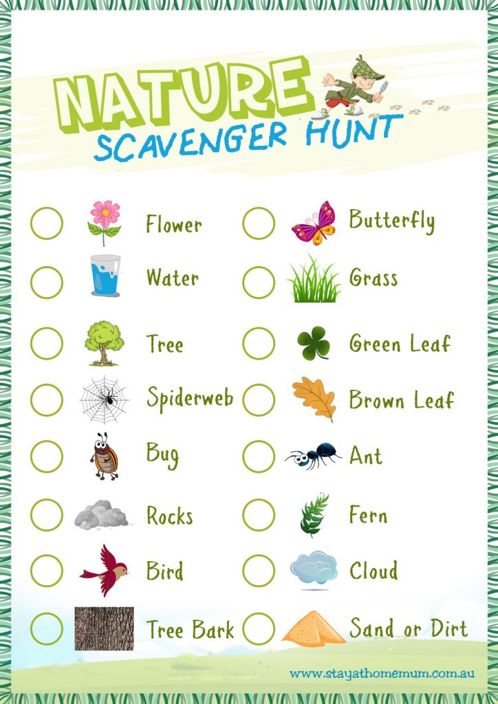 Nature Scavenger Hunt Free Printable Stay At Home Mum