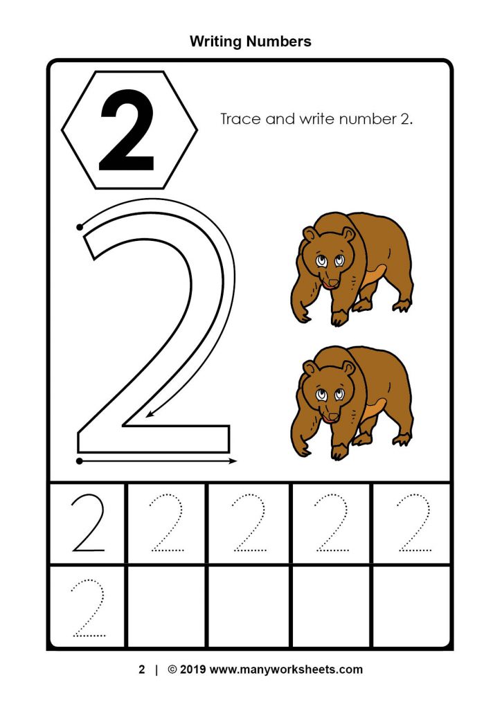 Number 2 Tracing Worksheets For Preschool Dotted Numbers