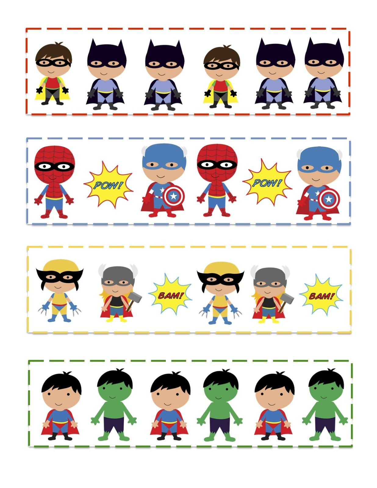 Preschool Printables Super Hero s Pattern Cards Super 