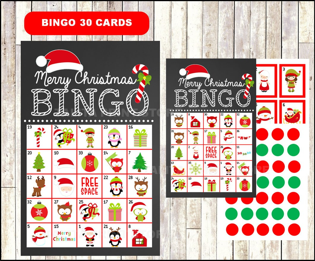 Printable 20 Christmas Bingo Cards Printable Christmas 