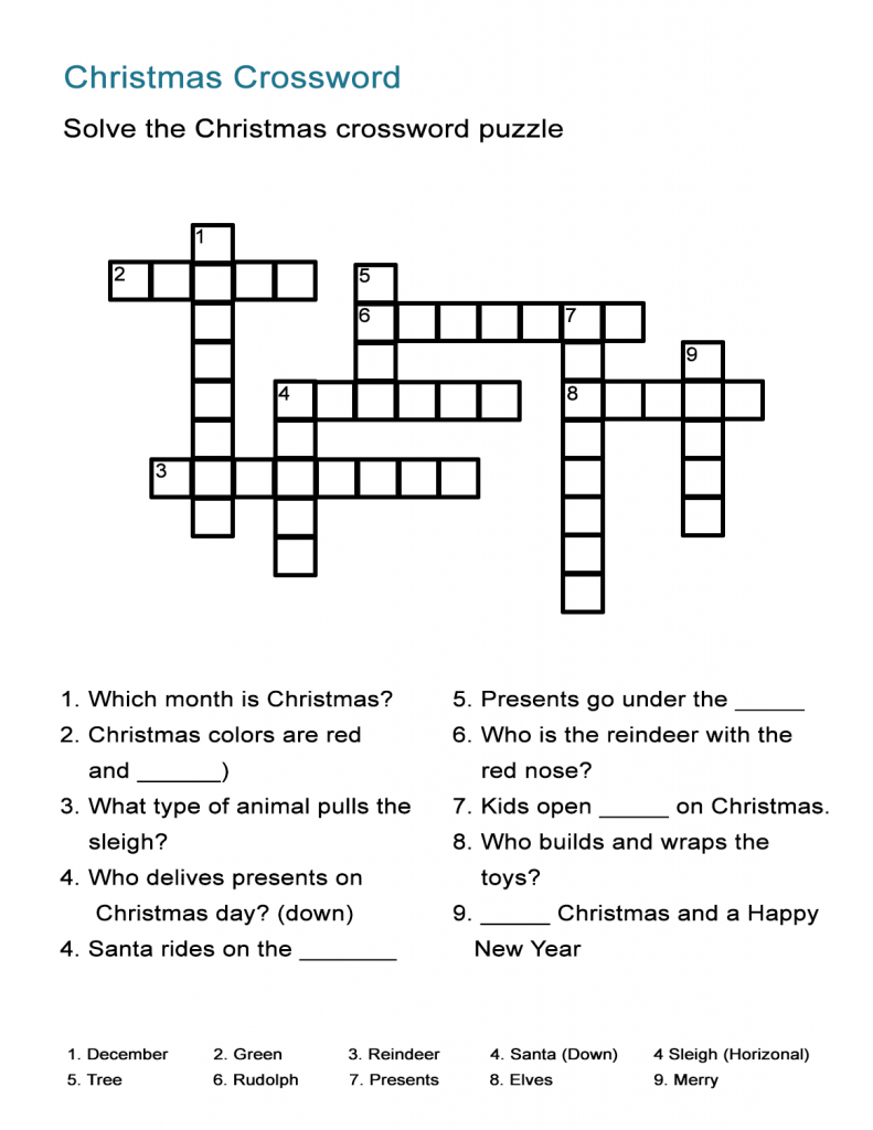 Printable Compound Word Crossword Puzzle Printable  From Christmas Compound Words Worksheet