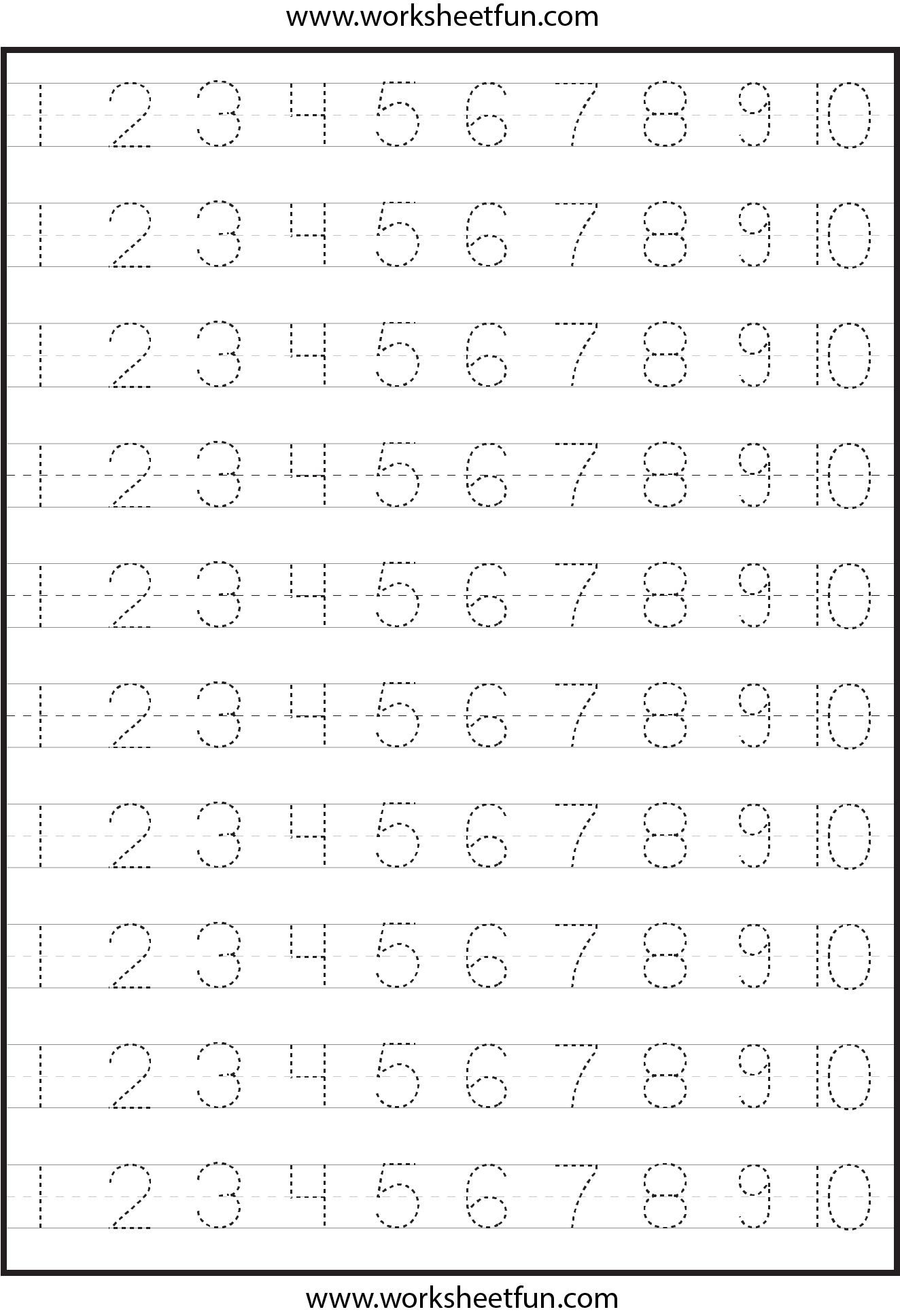 Printable Number Tracing Worksheets 1 100 