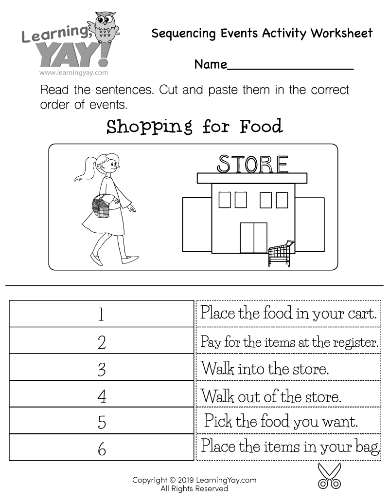 Sequencing Events Activity Worksheet For 1st Grade Free 