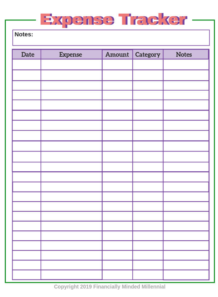 Simple Free Printable Expense Tracker To Add To Your 