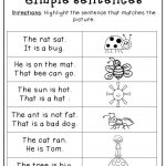 Simple Sentences Kindergarten English Worksheets