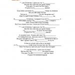 Song Worksheet Last Christmas From Christmas Song Lyrics Worksheets