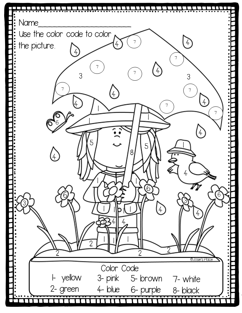 SPRING FREEBIE Color By Number Practice Number And Color