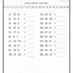 Subtraction Facts To 20 Sheet 2 2nd Grade Math