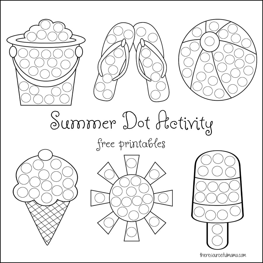 Summer Dot Activity Free Printables Square Border The