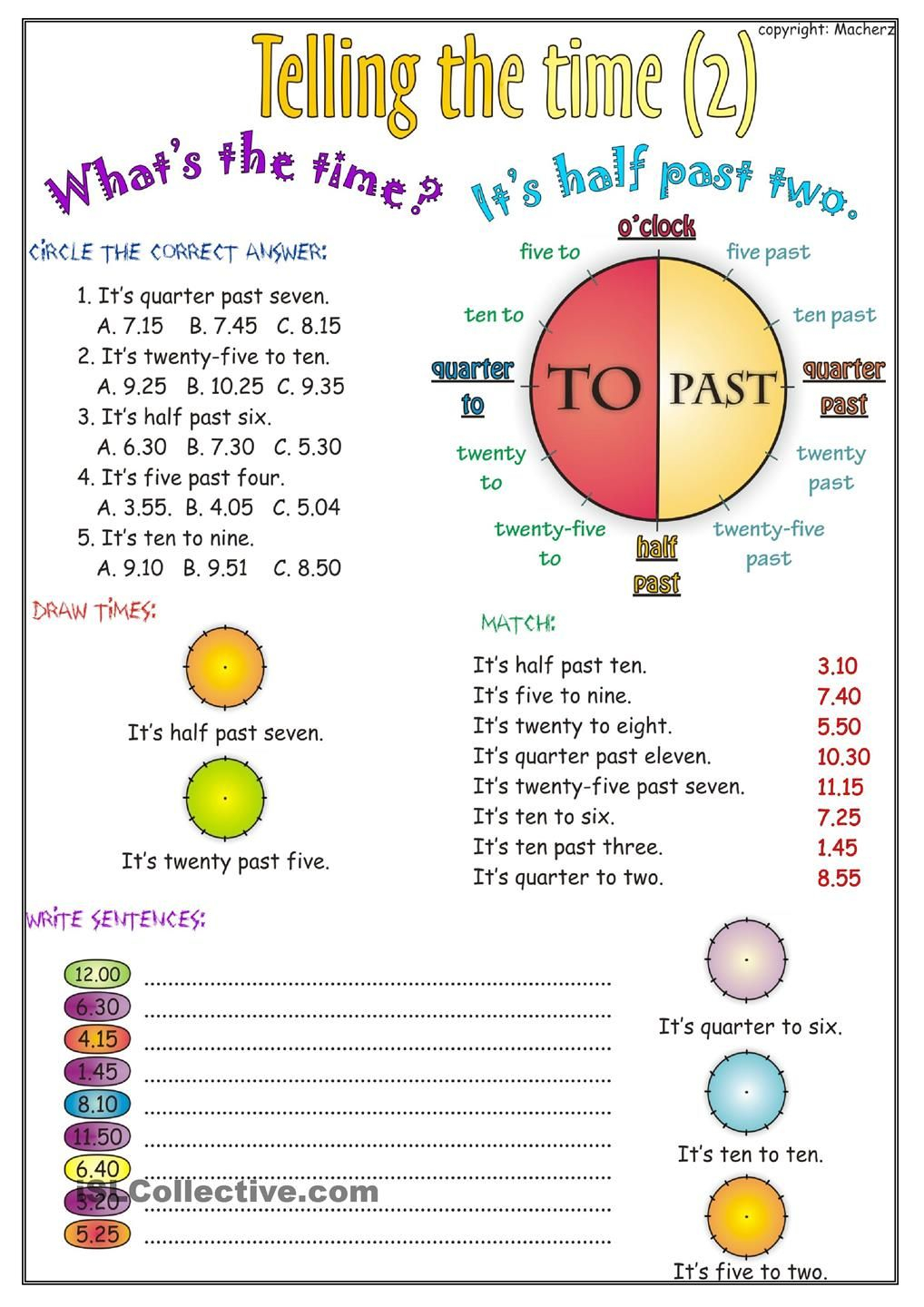 Telling The Time Worksheet Part 2 Time Worksheets 