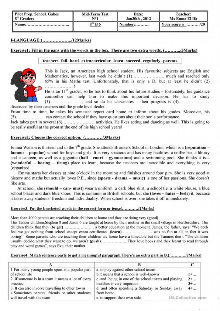 Free Printable 8th Grade Worksheets | AlphabetWorksheetsFree.com