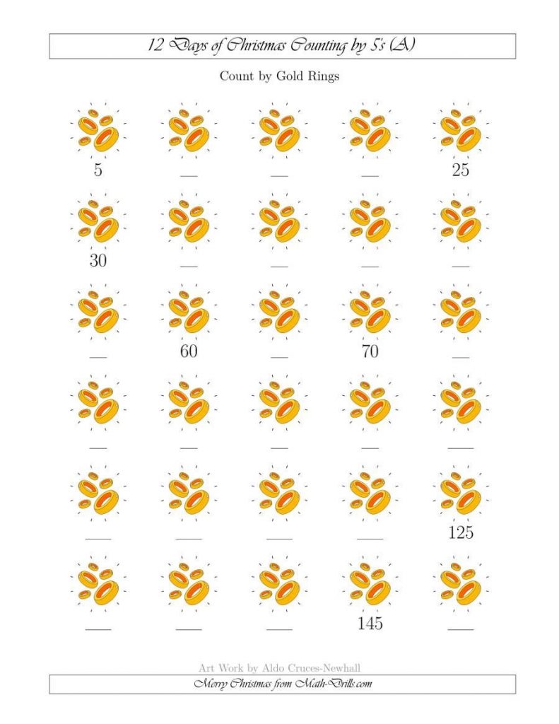 The 12 Days Of Christmas Counting By Gold Rings A Math 