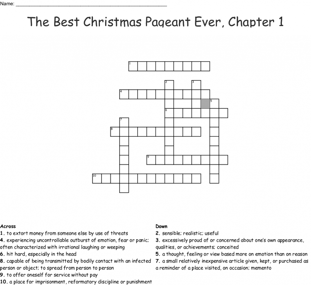 The Best Christmas Pageant Ever Free Worksheets 
