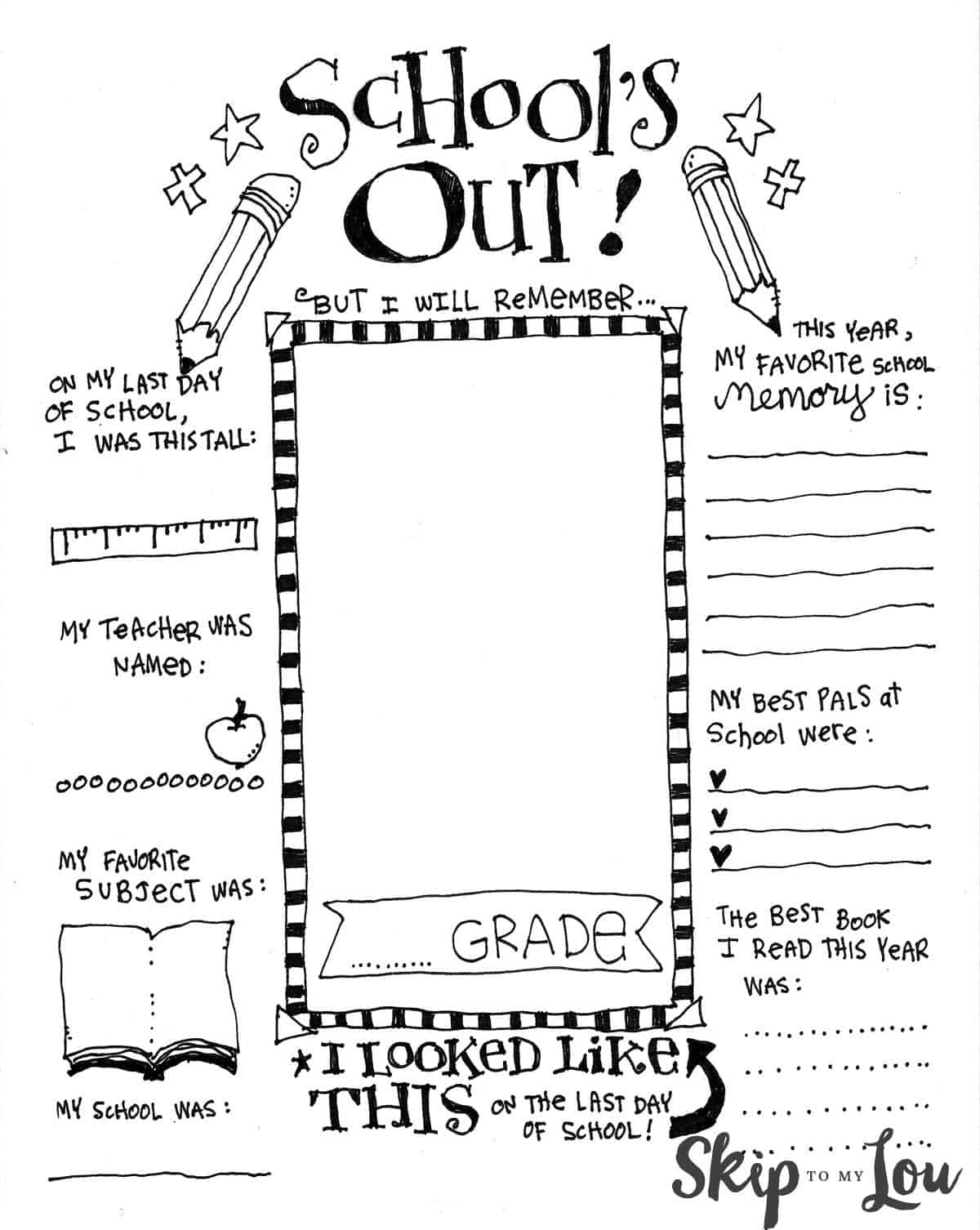 The Coolest FREE Printable End Of School Coloring Page