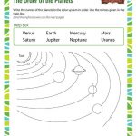 The Order Of The Planets Printable Science Worksheet For