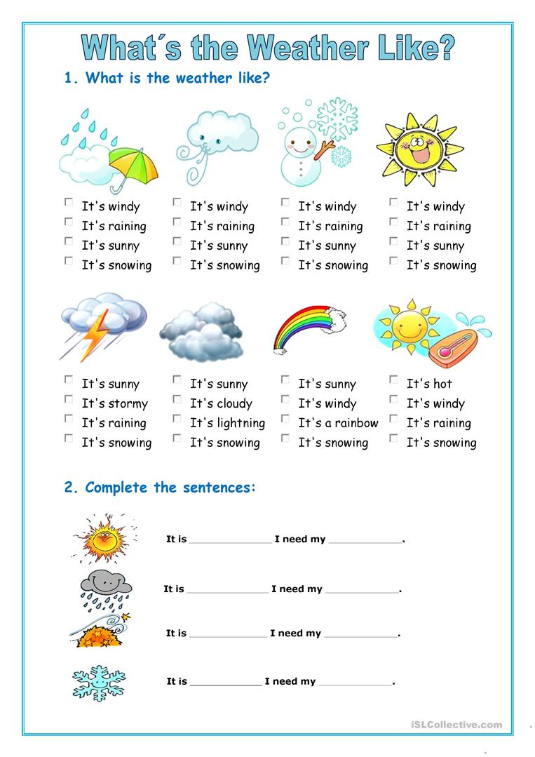 The Weather English Esl Worksheets Db excel