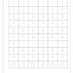 Tracing Numbers 1 10 Worksheets Kindergarten Pdf
