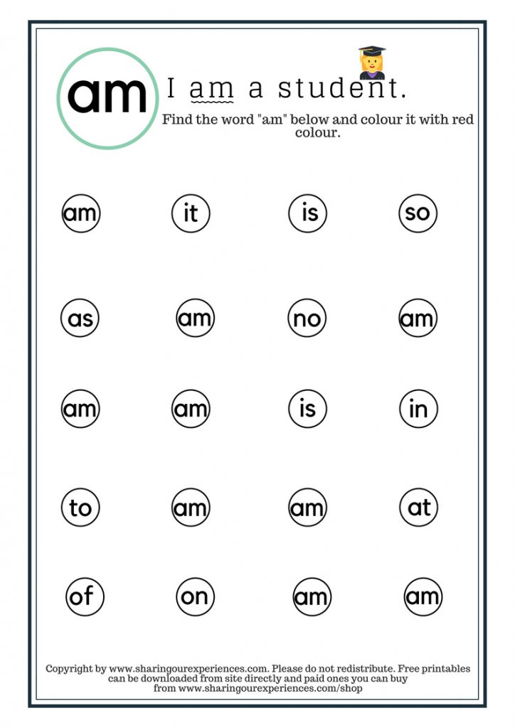 Two Letter Sight Words Worksheets For 3 5 Yrs And Above