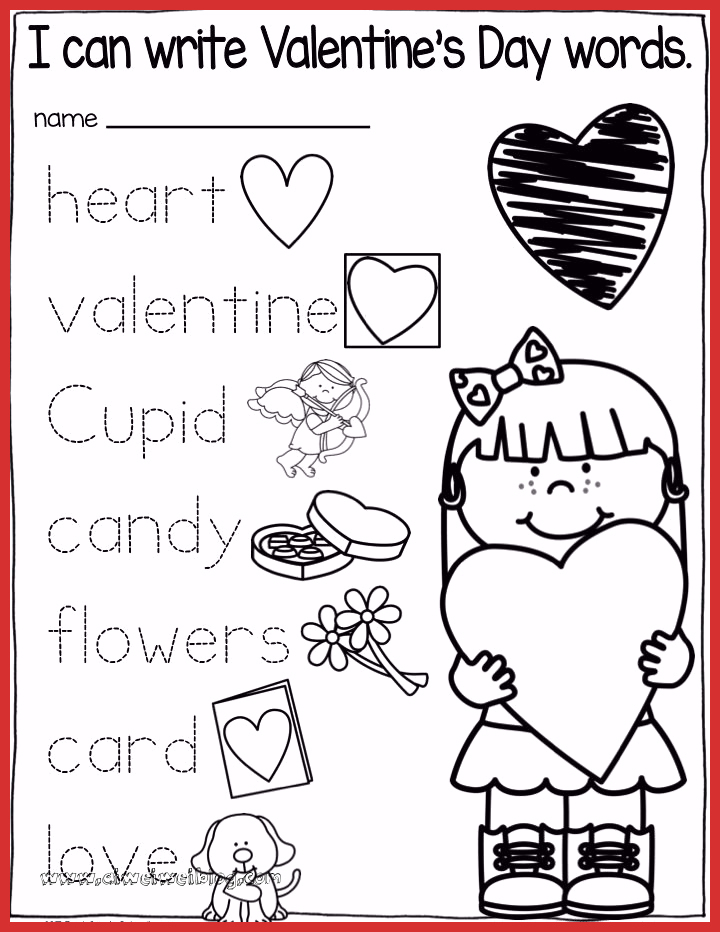 Valentine Day Worksheets For Preschoolers Printable 