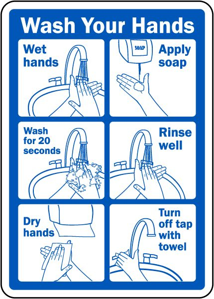 Wash Your Hands Instructions Sign D5818 Hand Washing 