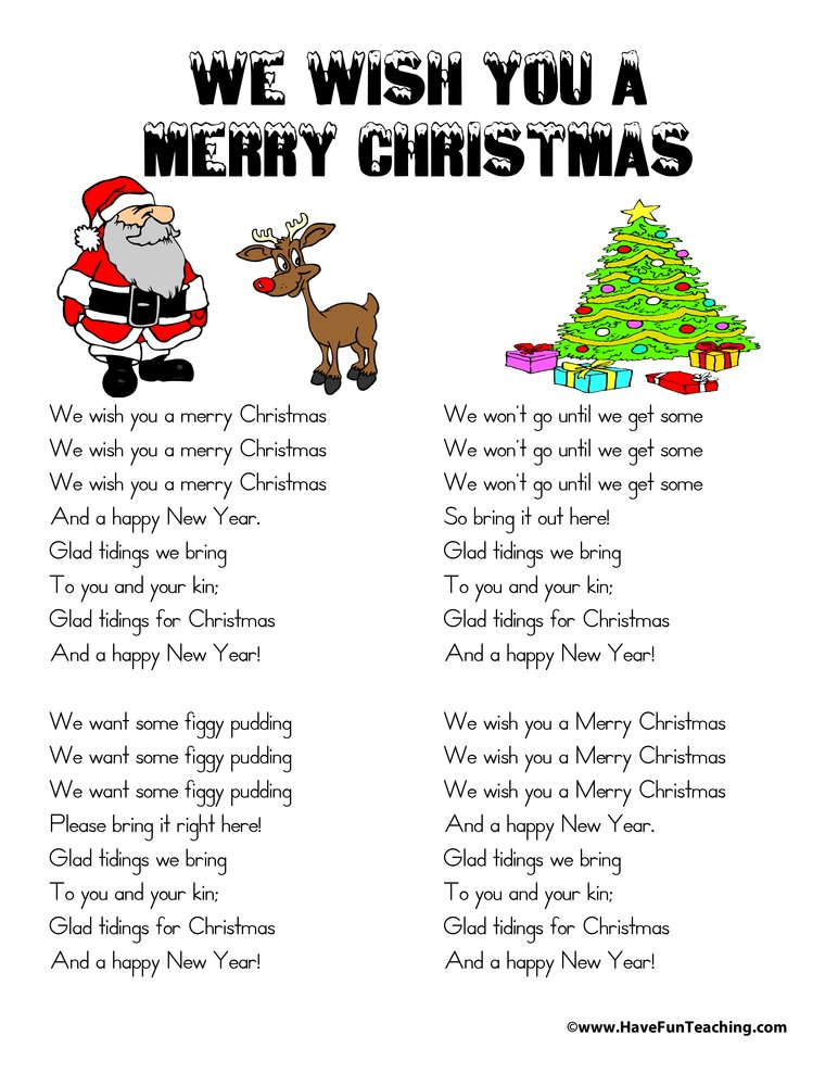 We Wish You A Merry Christmas Lyrics Have Fun Teaching