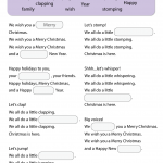 We Wish You A Merry Christmas Worksheet Fill In The  From Christmas Fill In The Blank Worksheets