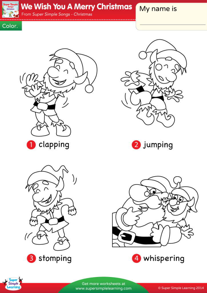 We Wish You A Merry Christmas Worksheet Vocabulary