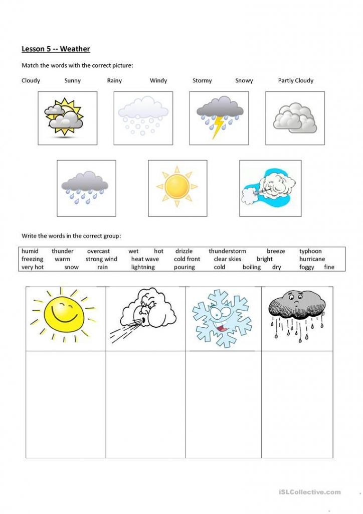 Weather Worksheet Free ESL Printable Worksheets Made By