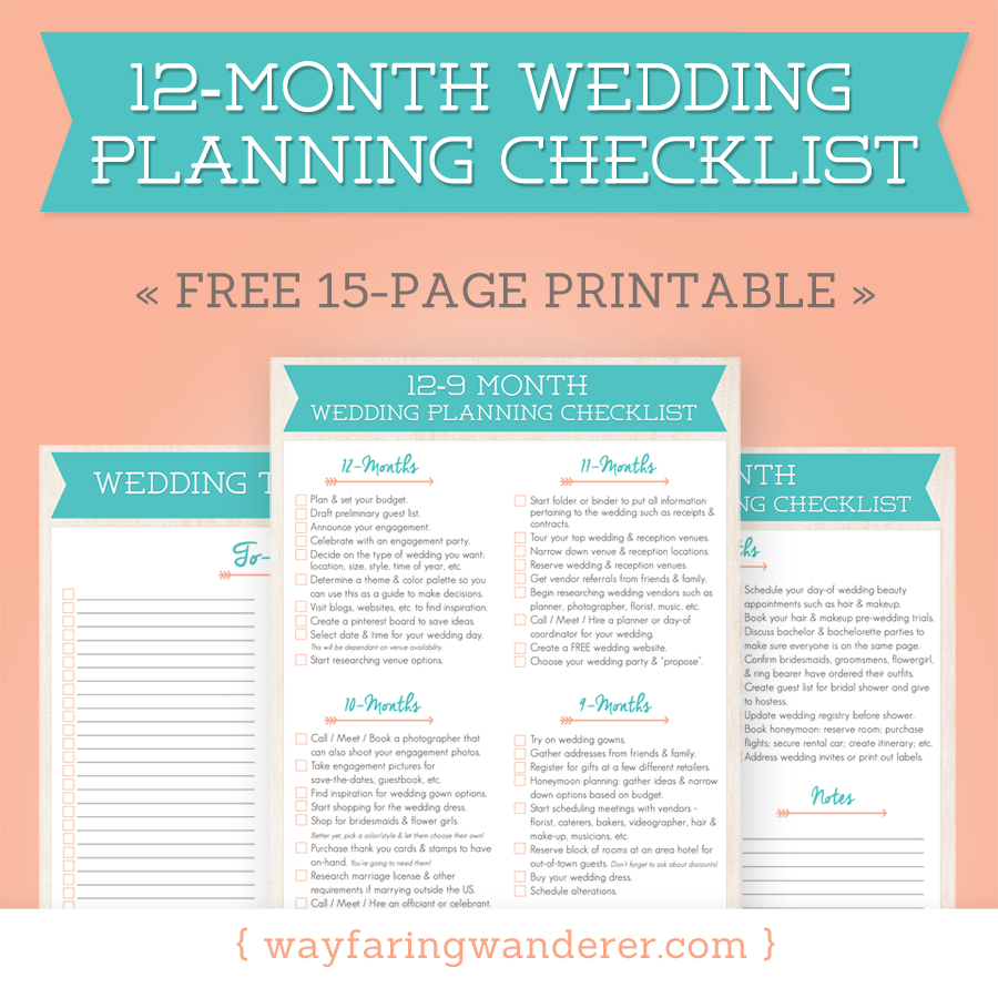 Wedding Planning Checklist FREE Printable