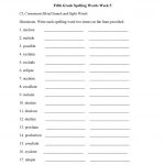 Week 5 CL Consonant Fifth Grade Spelling Worksheets