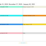Weekly Calendar 2021 WORD EXCEL PDF