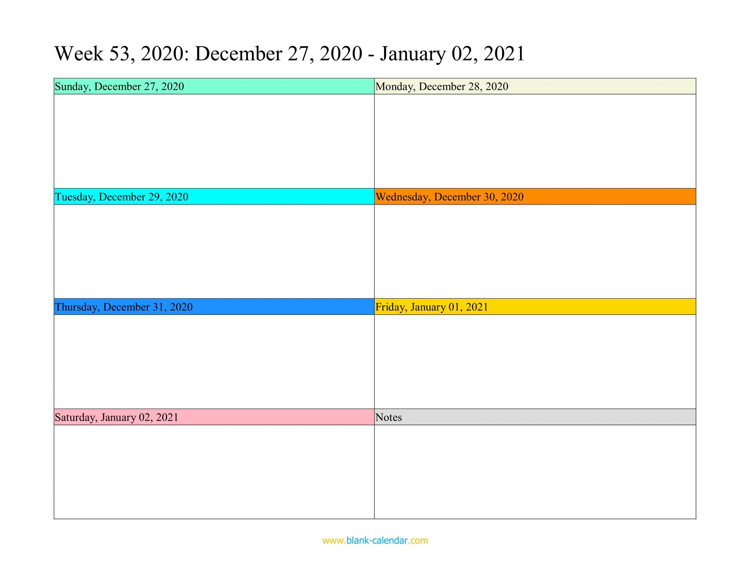 Weekly Calendar 2021 WORD EXCEL PDF 