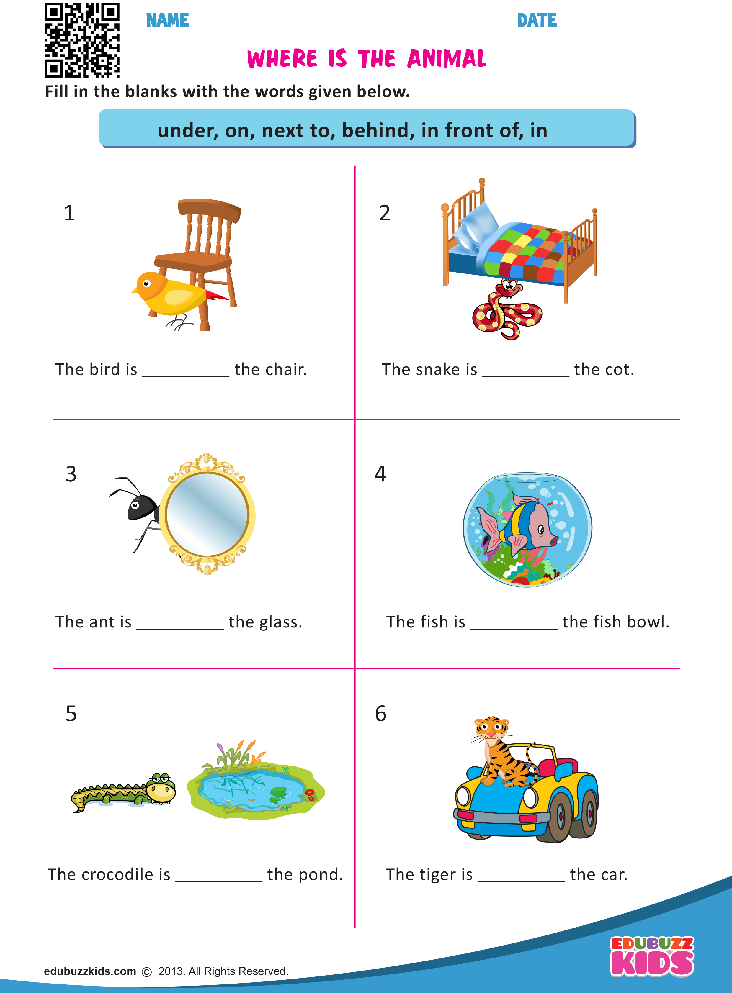 Where Is The Animal Preposition Worksheets Preposition 