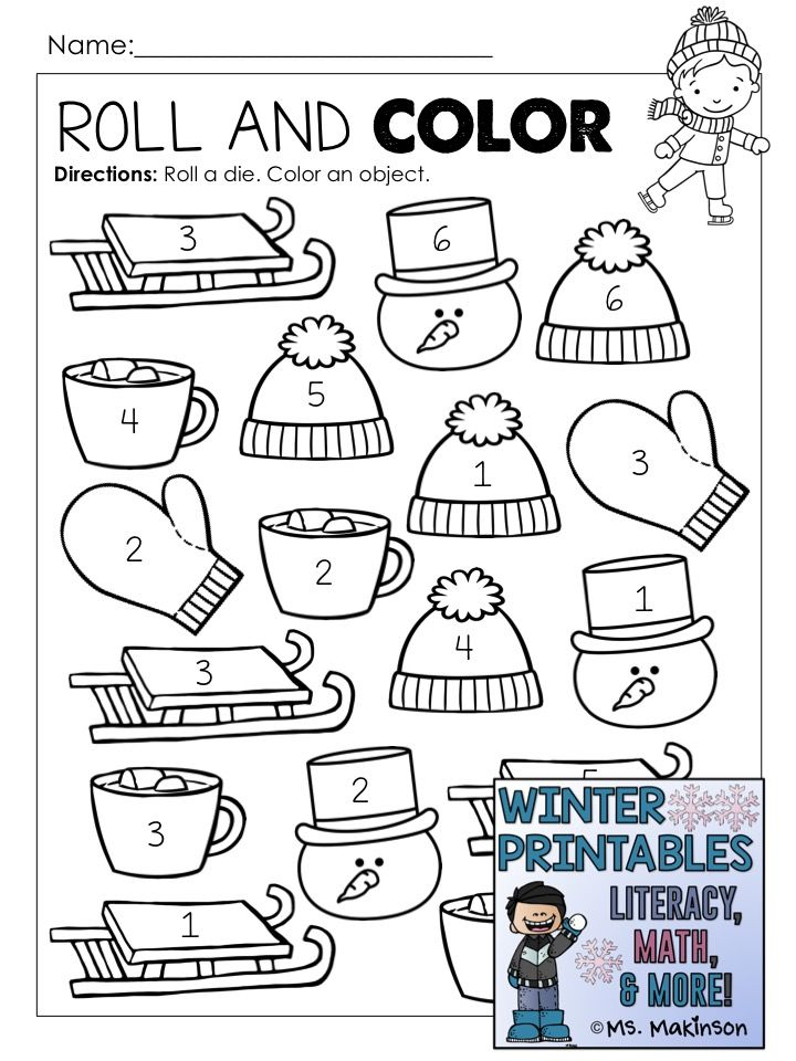 Winter Printables Literacy Math Science Winter 