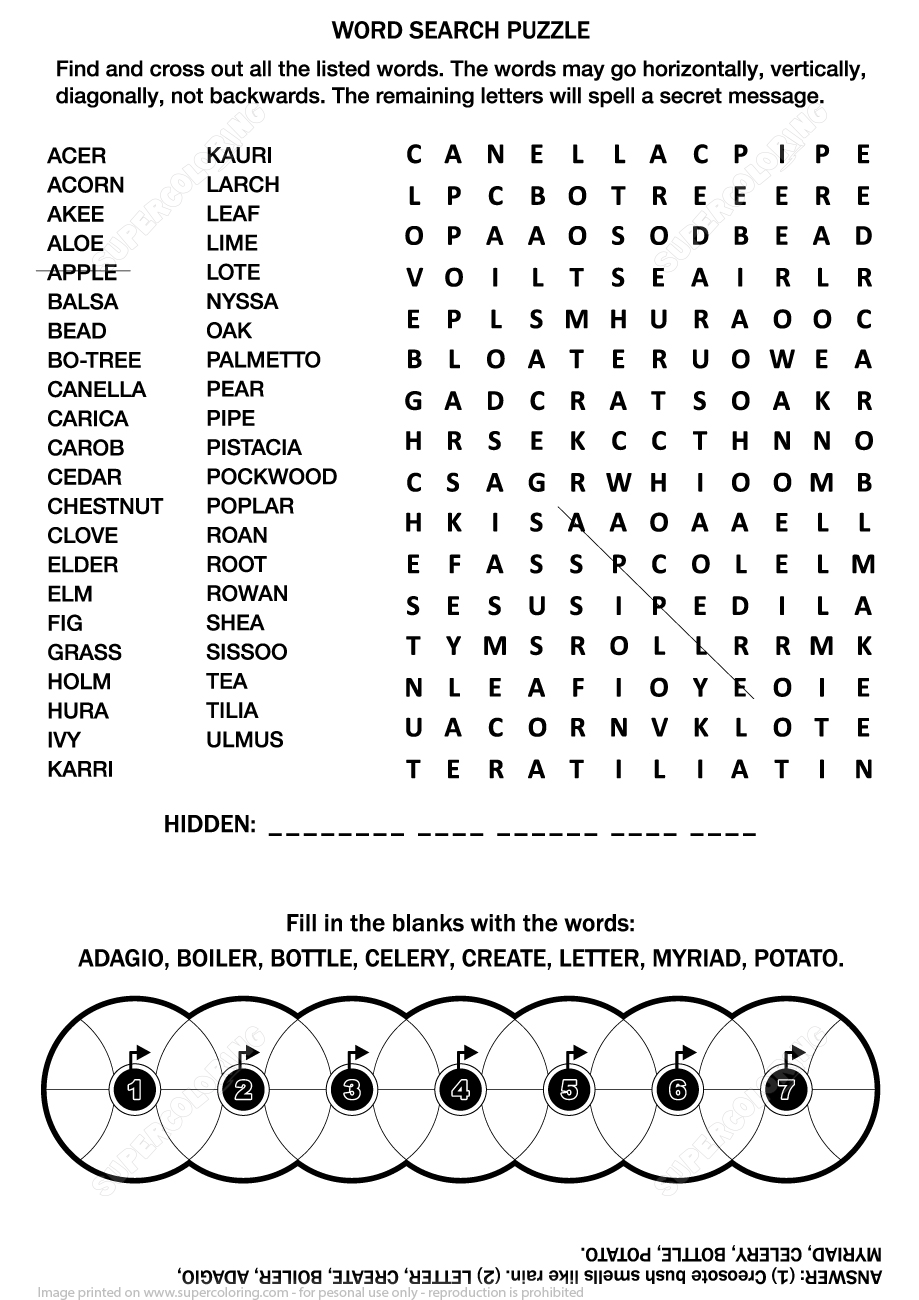 Word Search Puzzle For Adults Free Printable Puzzle Games