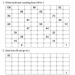 Write Backward Counting From 100 To 1 Worksheet
