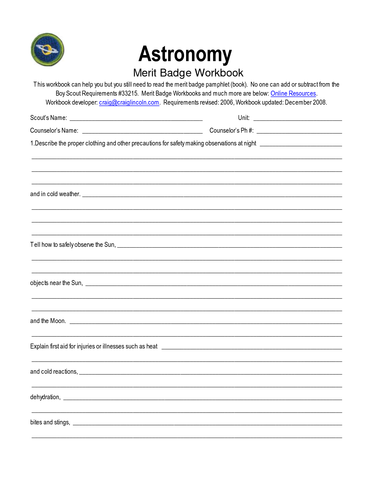 10 Best Images Of Astronomy Worksheets Printable 